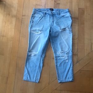A&F Mid-Rise Distressed Boyfriend Jeans